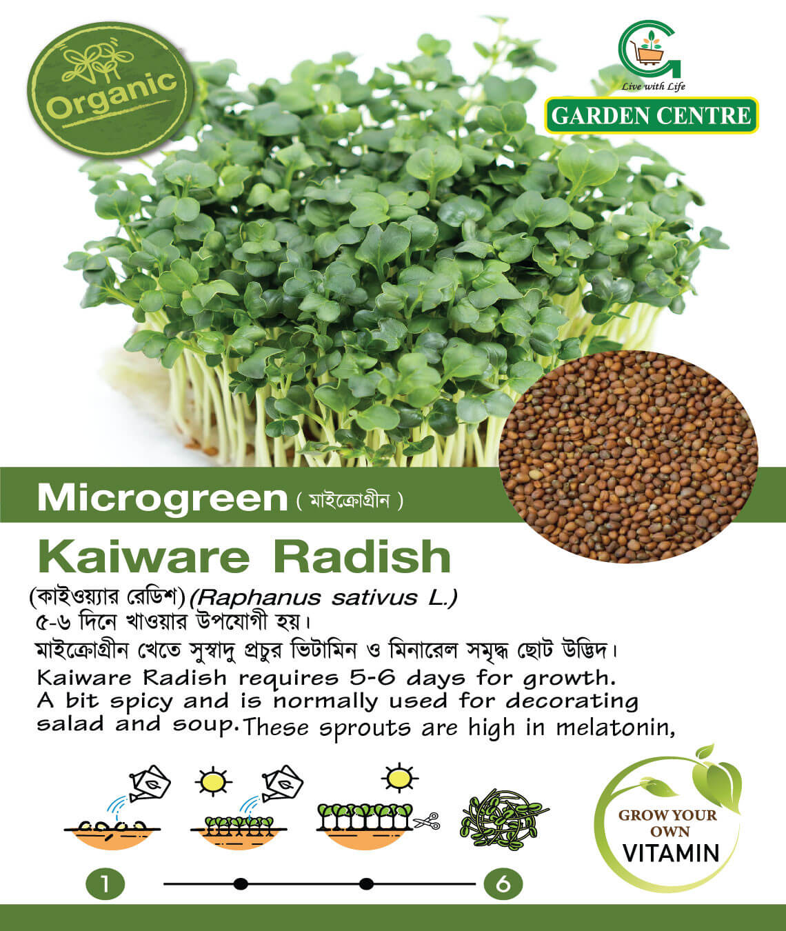 Kaiware Radish Microgreen (5 gm)